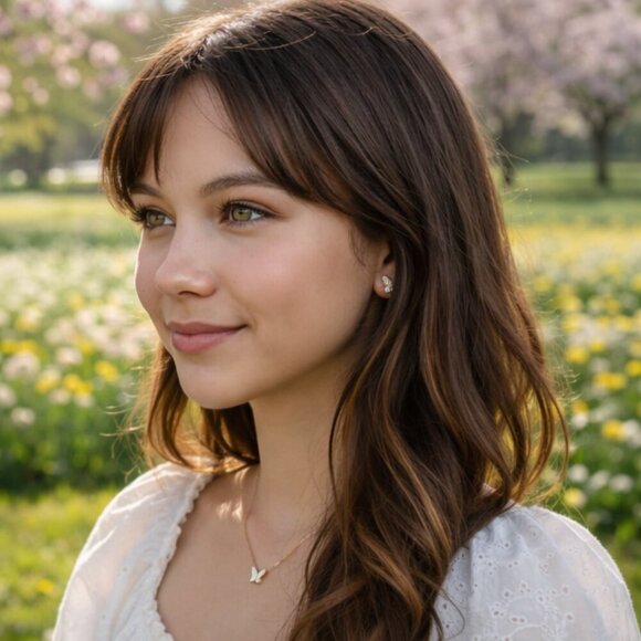 18K Gold Plated Mother Of Pearl Butterfly Necklace And Stud Earrings Set Spring - Picture 7 of 16